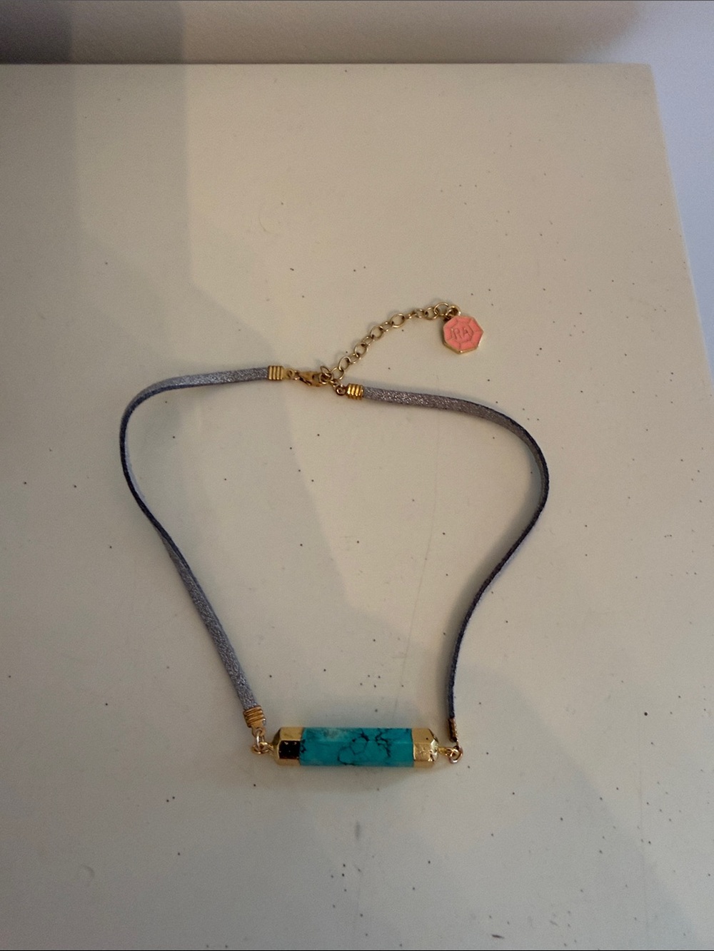 Boutique Turquoise Bar Pendant Choker Necklace